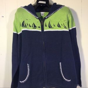 Women;s Breckenridge Nautical design cardigan sweater size 3X